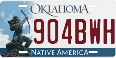 OK license plate 904BWH