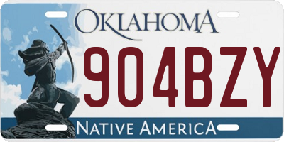OK license plate 904BZY