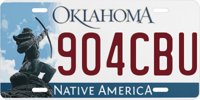 OK license plate 904CBU