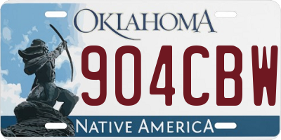 OK license plate 904CBW