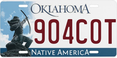 OK license plate 904COT