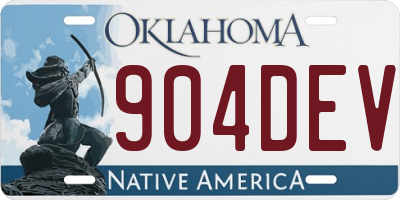 OK license plate 904DEV
