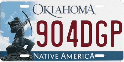 OK license plate 904DGP