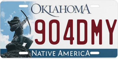 OK license plate 904DMY