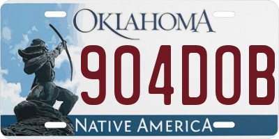 OK license plate 904DOB