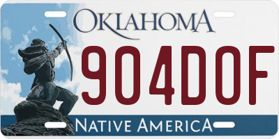 OK license plate 904DOF