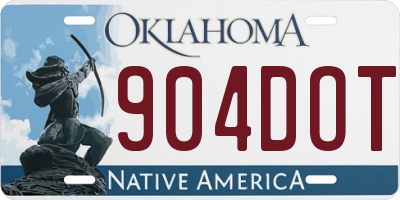 OK license plate 904DOT