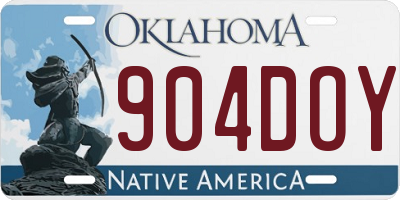 OK license plate 904DOY