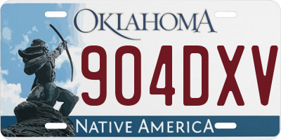 OK license plate 904DXV