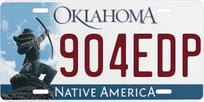 OK license plate 904EDP