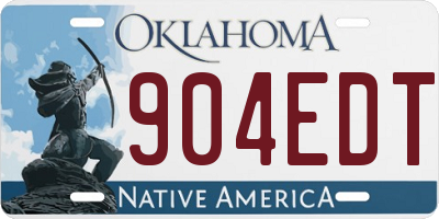 OK license plate 904EDT