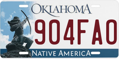 OK license plate 904FAO