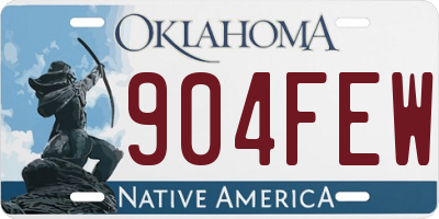 OK license plate 904FEW