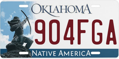 OK license plate 904FGA