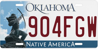 OK license plate 904FGW