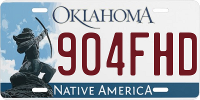 OK license plate 904FHD
