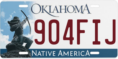 OK license plate 904FIJ