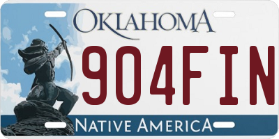 OK license plate 904FIN