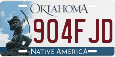 OK license plate 904FJD