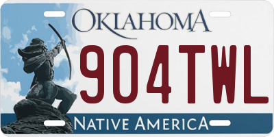 OK license plate 904TWL