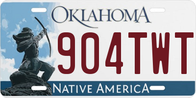 OK license plate 904TWT