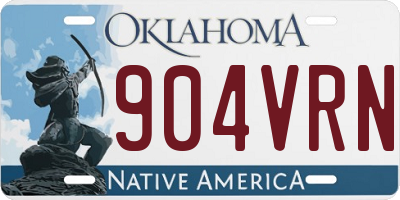 OK license plate 904VRN