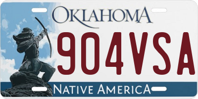 OK license plate 904VSA