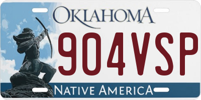 OK license plate 904VSP