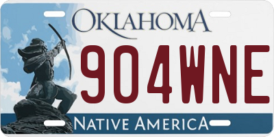OK license plate 904WNE