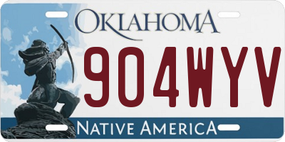 OK license plate 904WYV