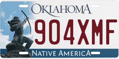OK license plate 904XMF