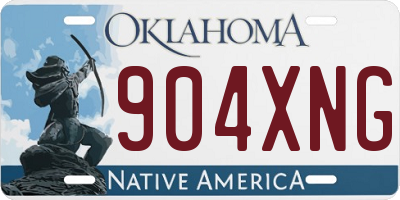OK license plate 904XNG