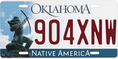 OK license plate 904XNW