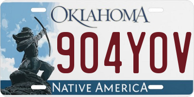 OK license plate 904YOV