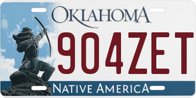 OK license plate 904ZET