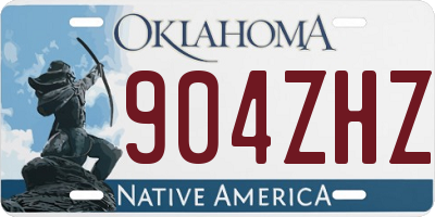 OK license plate 904ZHZ