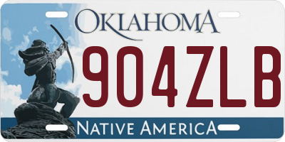 OK license plate 904ZLB