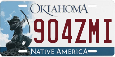 OK license plate 904ZMI
