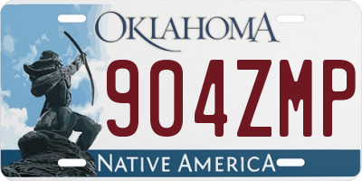 OK license plate 904ZMP
