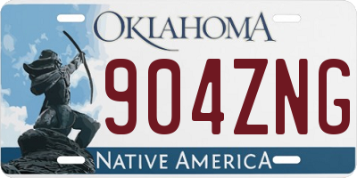 OK license plate 904ZNG
