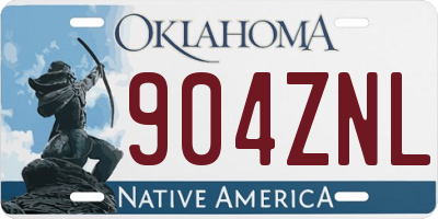 OK license plate 904ZNL