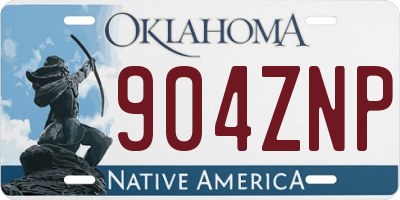 OK license plate 904ZNP