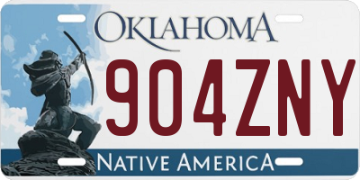 OK license plate 904ZNY