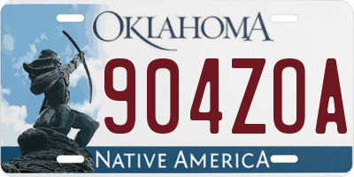 OK license plate 904ZOA
