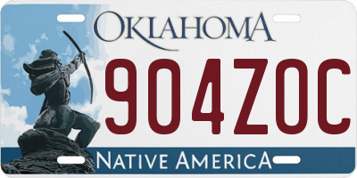 OK license plate 904ZOC