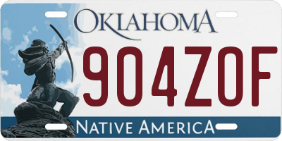 OK license plate 904ZOF