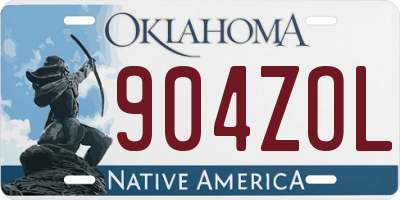 OK license plate 904ZOL