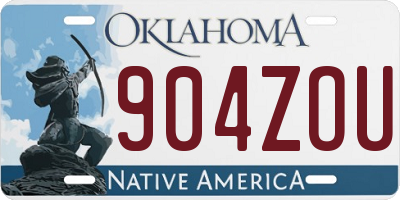OK license plate 904ZOU