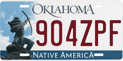 OK license plate 904ZPF
