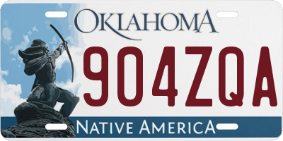OK license plate 904ZQA